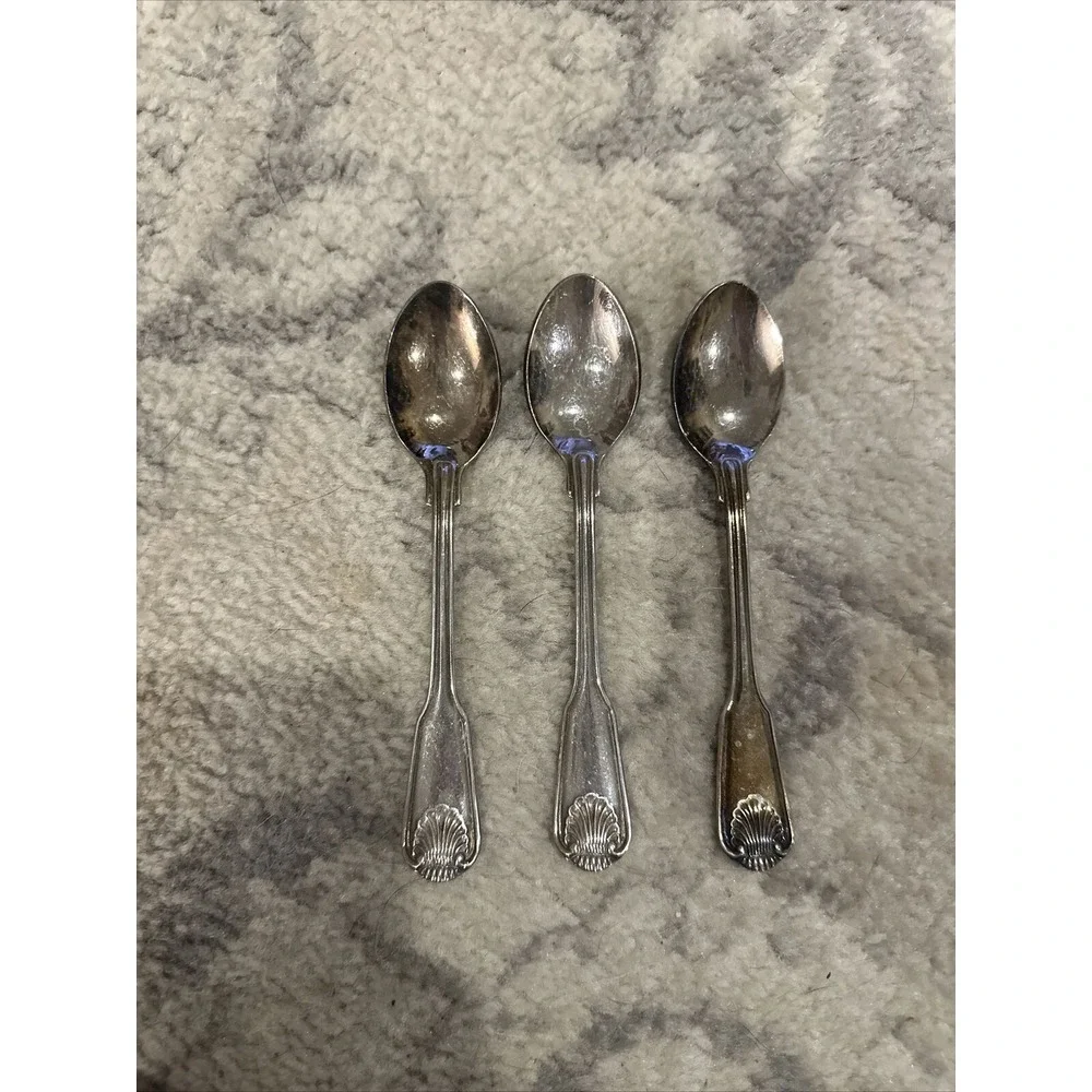 3 Towle ENGLISH SHELL‎ Silverplate Supreme Cutlery JAPAN Silverware Teaspoon